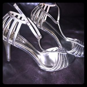 Ralph Lauren silver heels!!